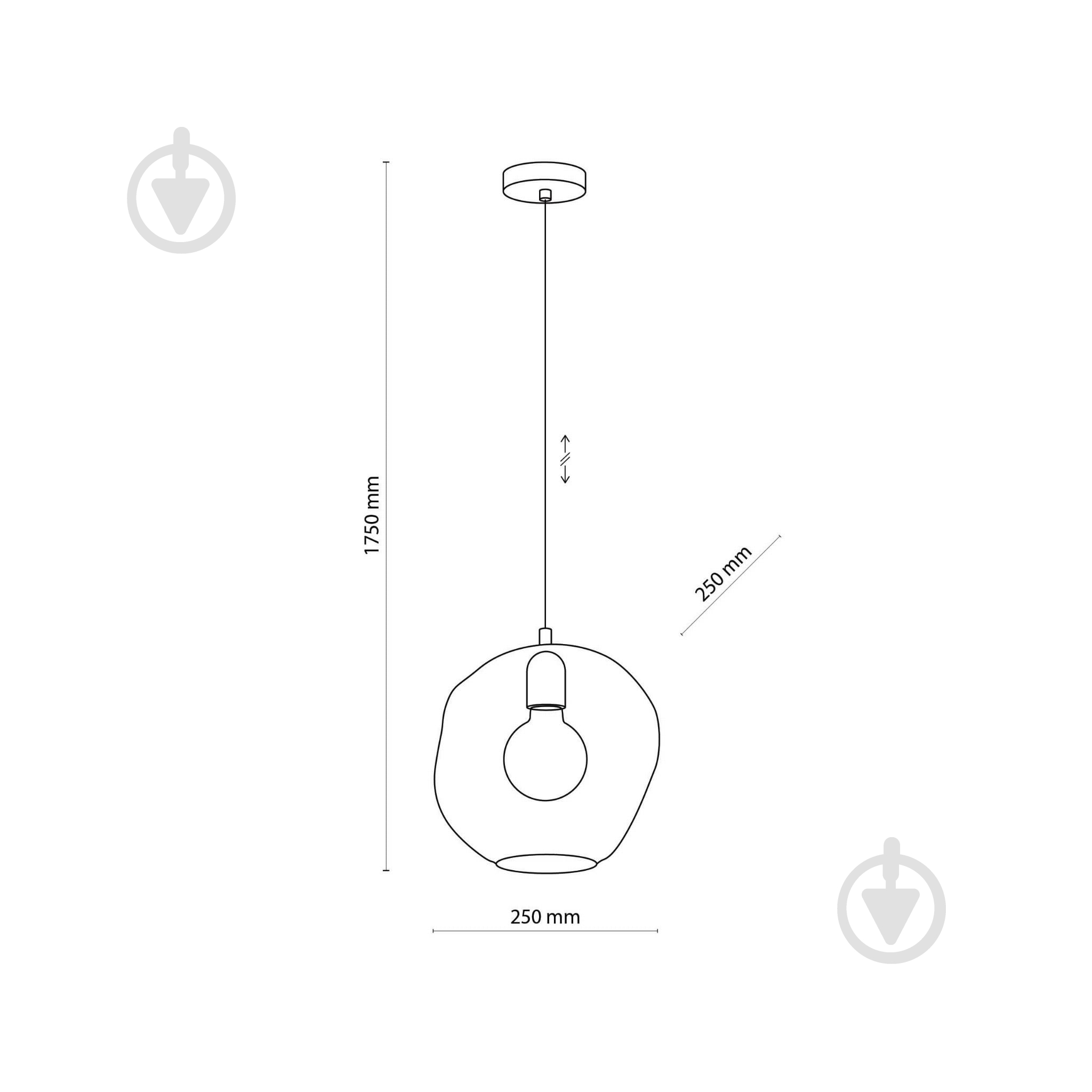 Подвес TK Lighting Sol 1x60 Вт E27 серый 3369 - фото 4