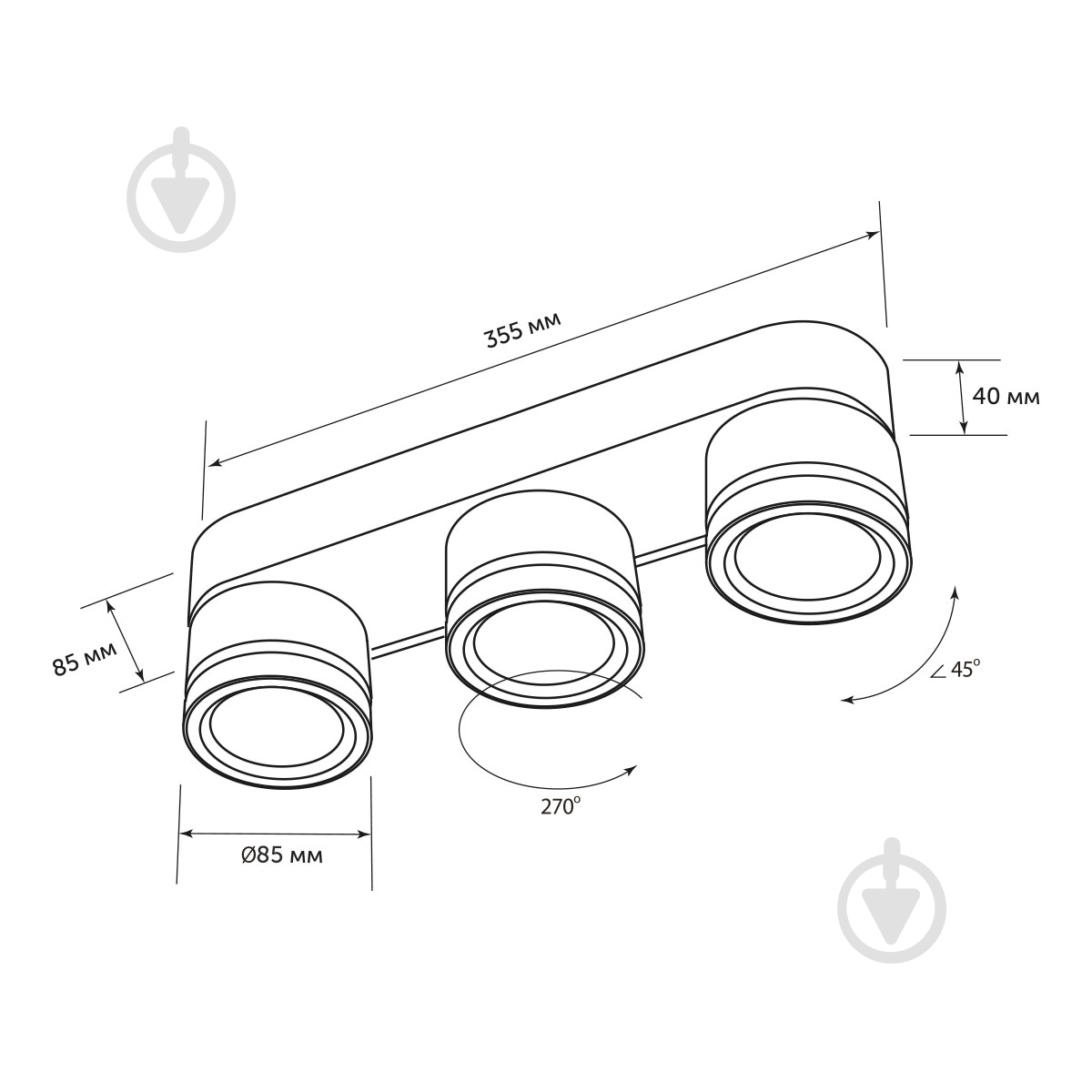 Спот LED CONCEPT SP CAMBER 3xGX53 черный - фото 3