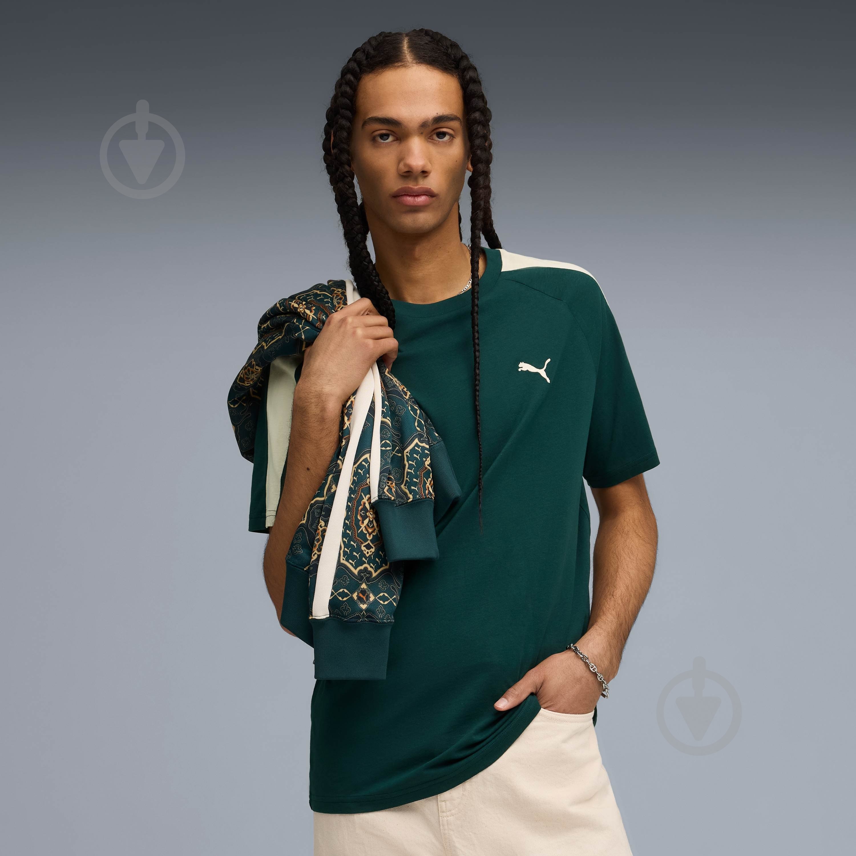 Футболка Puma T7 Tee 62959275 р.2XL зеленый - фото 1 Футболка Puma T7 Tee 62959275 р.2XL зеленый - фото 1