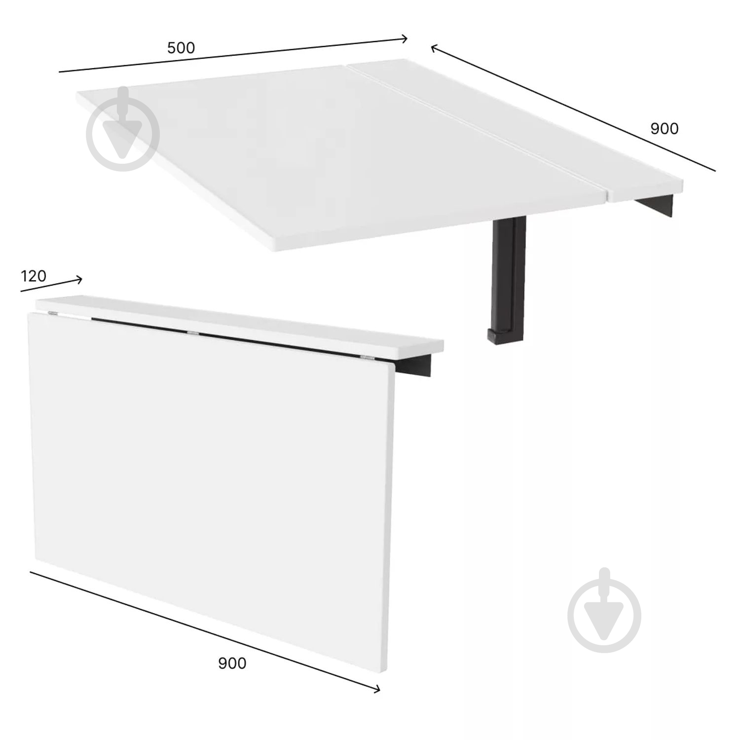 Стол-трансформер ART IN HEAD Мини 500x900x400мм дуб сонома/черный - фото 8