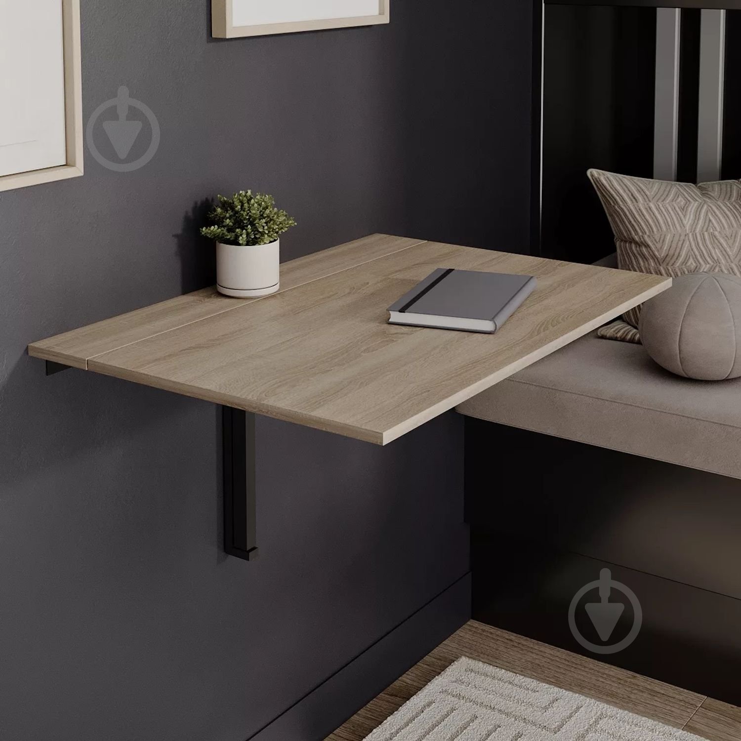 Стол-трансформер ART IN HEAD Мини 500x900x400мм дуб сонома/черный - фото 3