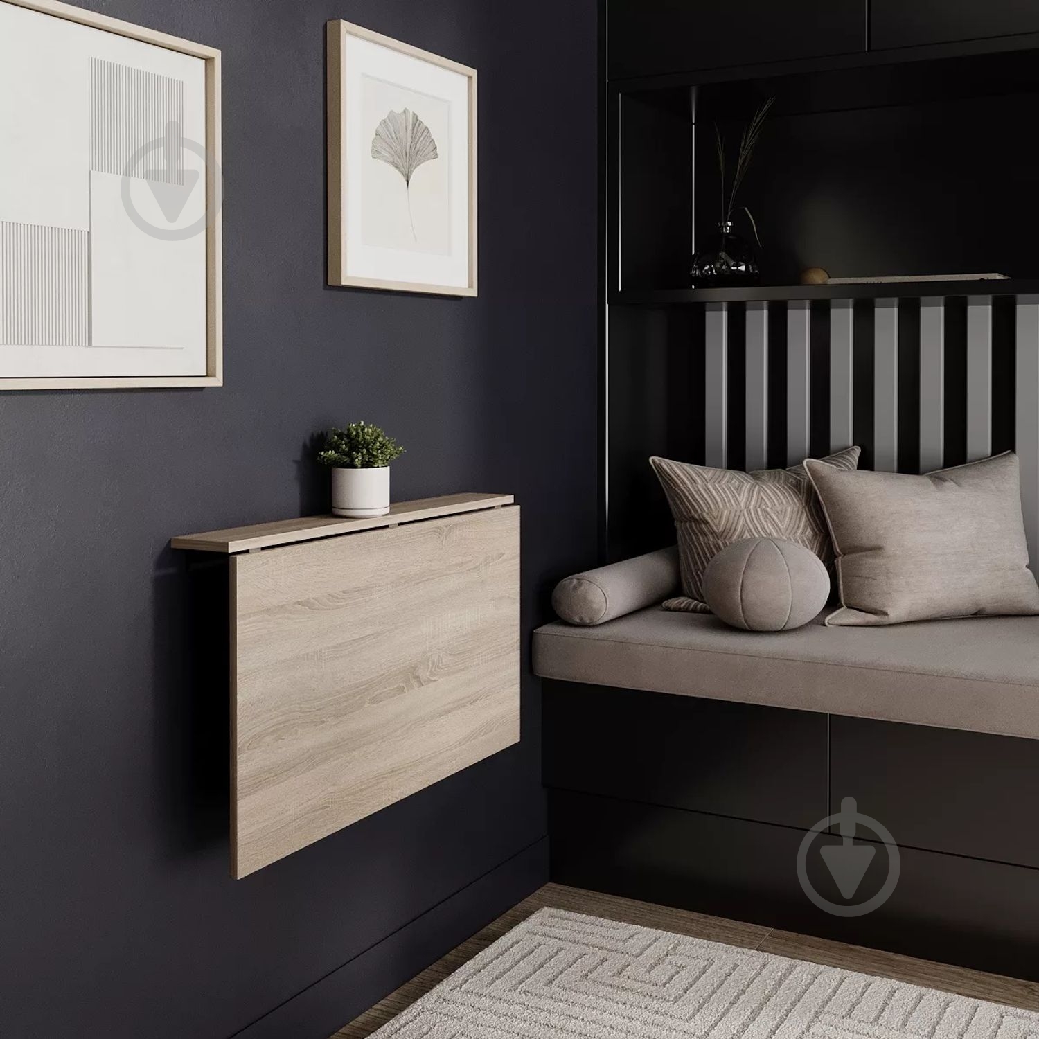 Стол-трансформер ART IN HEAD Мини 500x900x400мм дуб сонома/черный - фото 5