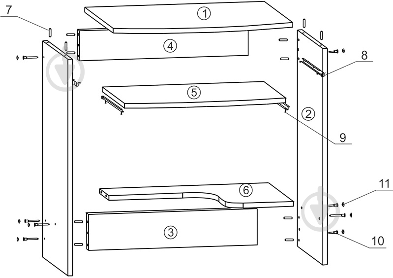 Стол компьютерный Компанит СКМ-13 мини дуб сонома - фото 5
