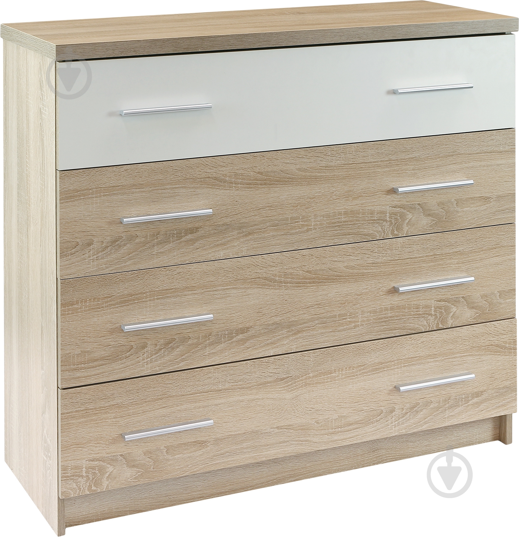 Комод Mebel Service Маркос 4Ш дуб самоа/белыйдуб самоа - фото 1