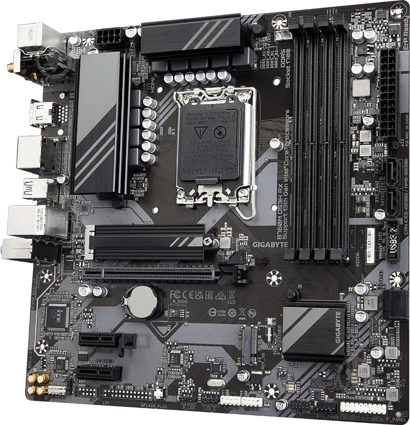 Материнская плата Gigabyte B760M DS3H AX (Socket 1700, Intel B760, micro ATX) - фото 3