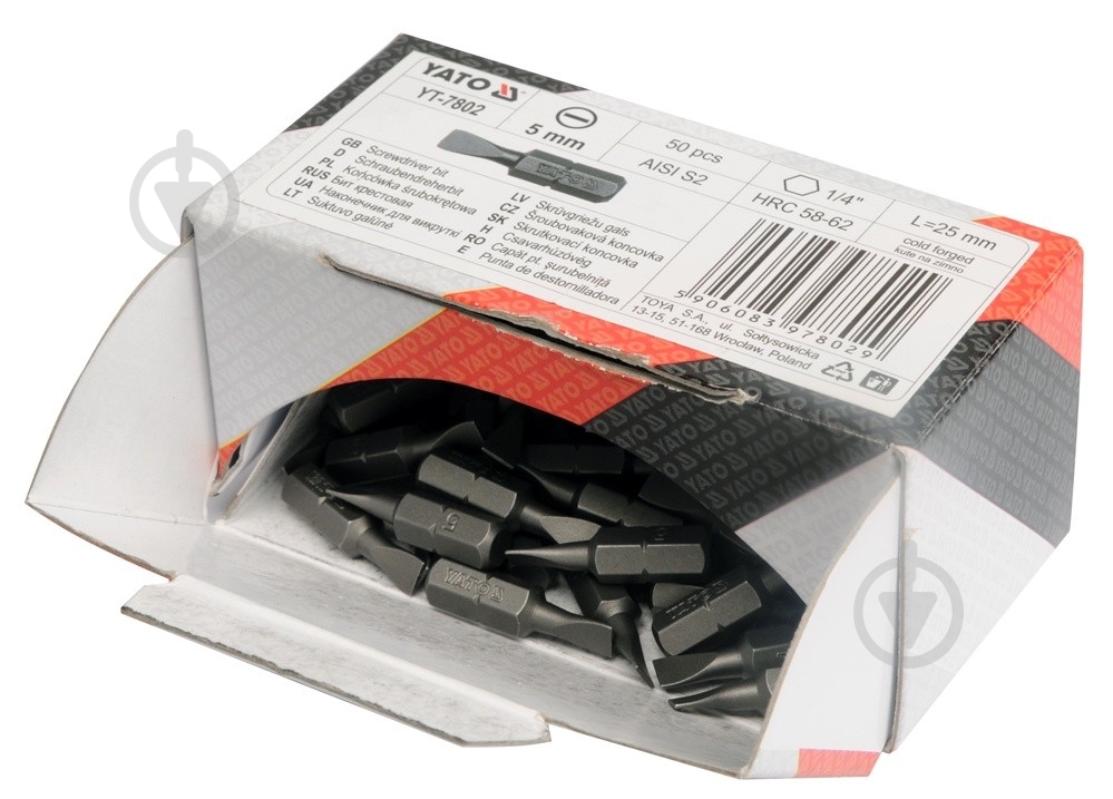 Бита YATO PZ1x25 мм 50 шт. YT-7810 - фото 2 Бита YATO PZ1x25 мм 50 шт. YT-7810 - фото 2