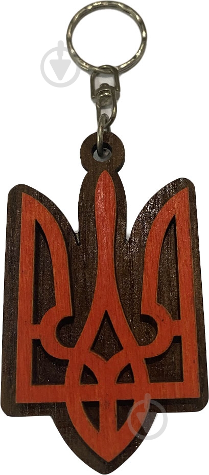 Брелок Тризуб (червоно-чорний) - фото 1