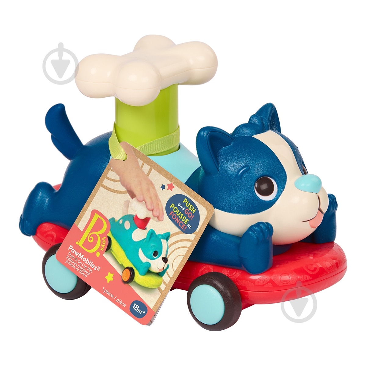 Машинка инерционная Battat серии Лапкомобили - Песик, цвет океан BX2505Z - фото 1