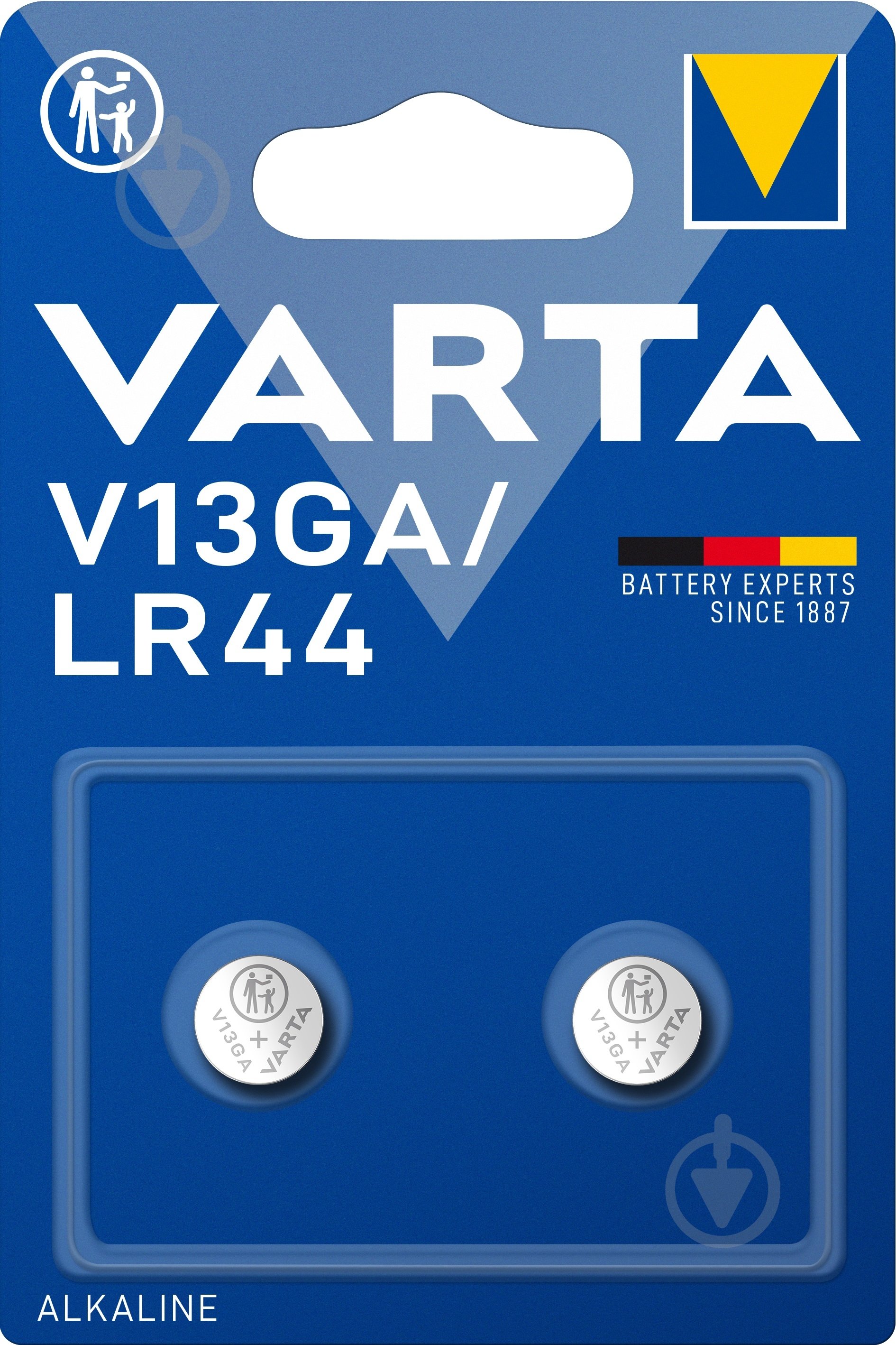 Батарейка Varta V 13 GA BLI LR44 2 шт. (4276101402) - фото 1
