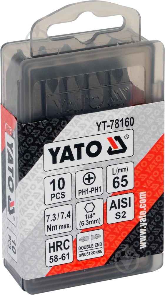 Бита YATO РН1/PH1x65 мм 10 шт. YT-78160 - фото 2