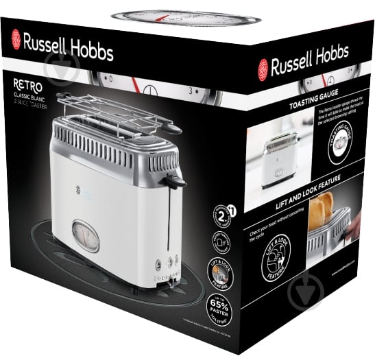 Тостер Russell Hobbs Retro Classic Blanc 21683-56 - фото 4 Тостер Russell Hobbs Retro Classic Blanc 21683-56 - фото 4