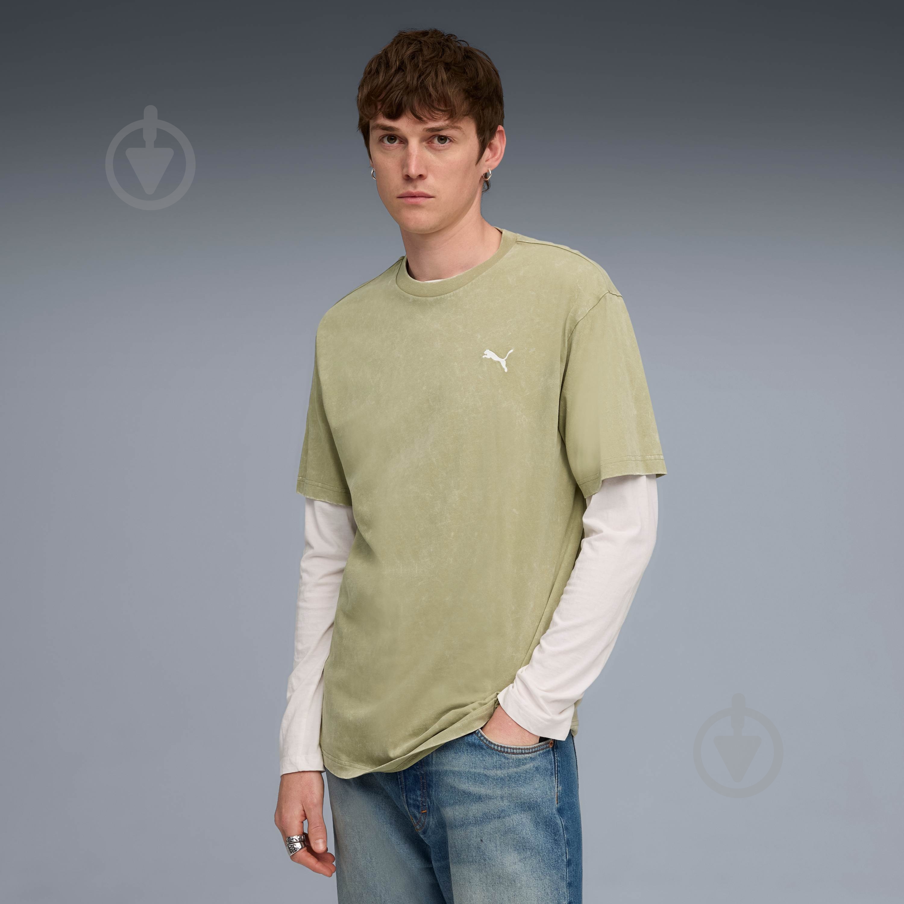 Футболка Puma ESS ELEVATED Relaxed Wash Tee 68804882 р.2XL хакі - фото 1
