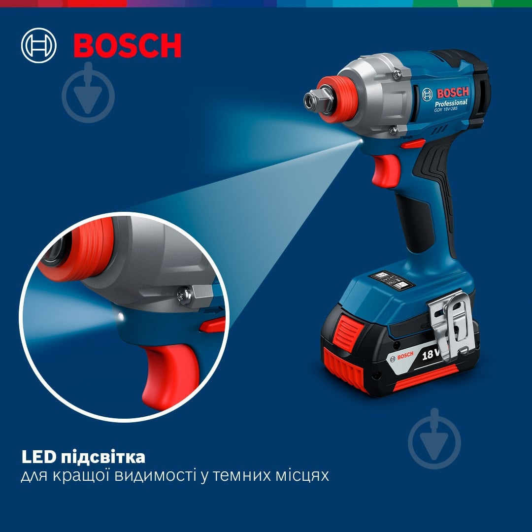 ᐉ Гайковерт аккумуляторный Bosch Professional GDX 18V-285 285 Нм