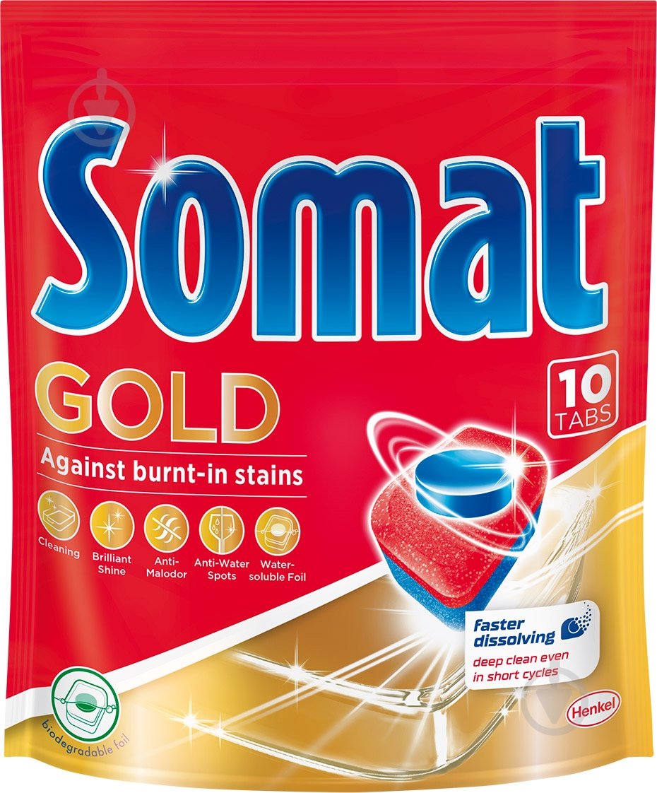 Таблетки для посудомийних машин Somat Gold S 10 шт. - фото 1