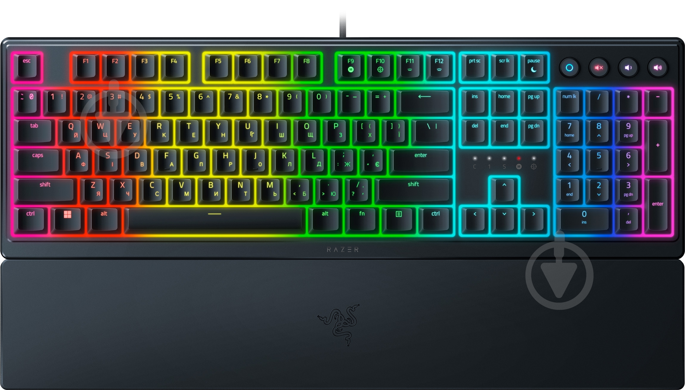 Клавиатура Razer Ornata V3 UKR (RZ03-04462100-R371) black - фото 1