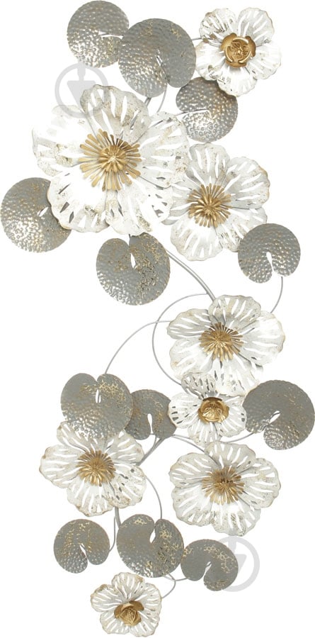 Декор настінний Flowers 165x69 см срібний - фото 1