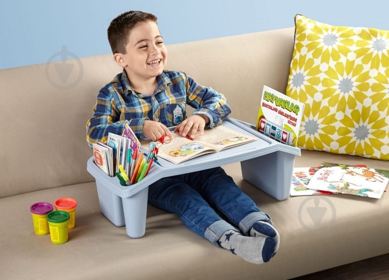 Поднос для завтрака с пластмассы голубой - фото 2