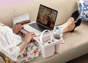 Поднос для завтрака с пластмассы голубой - фото 3