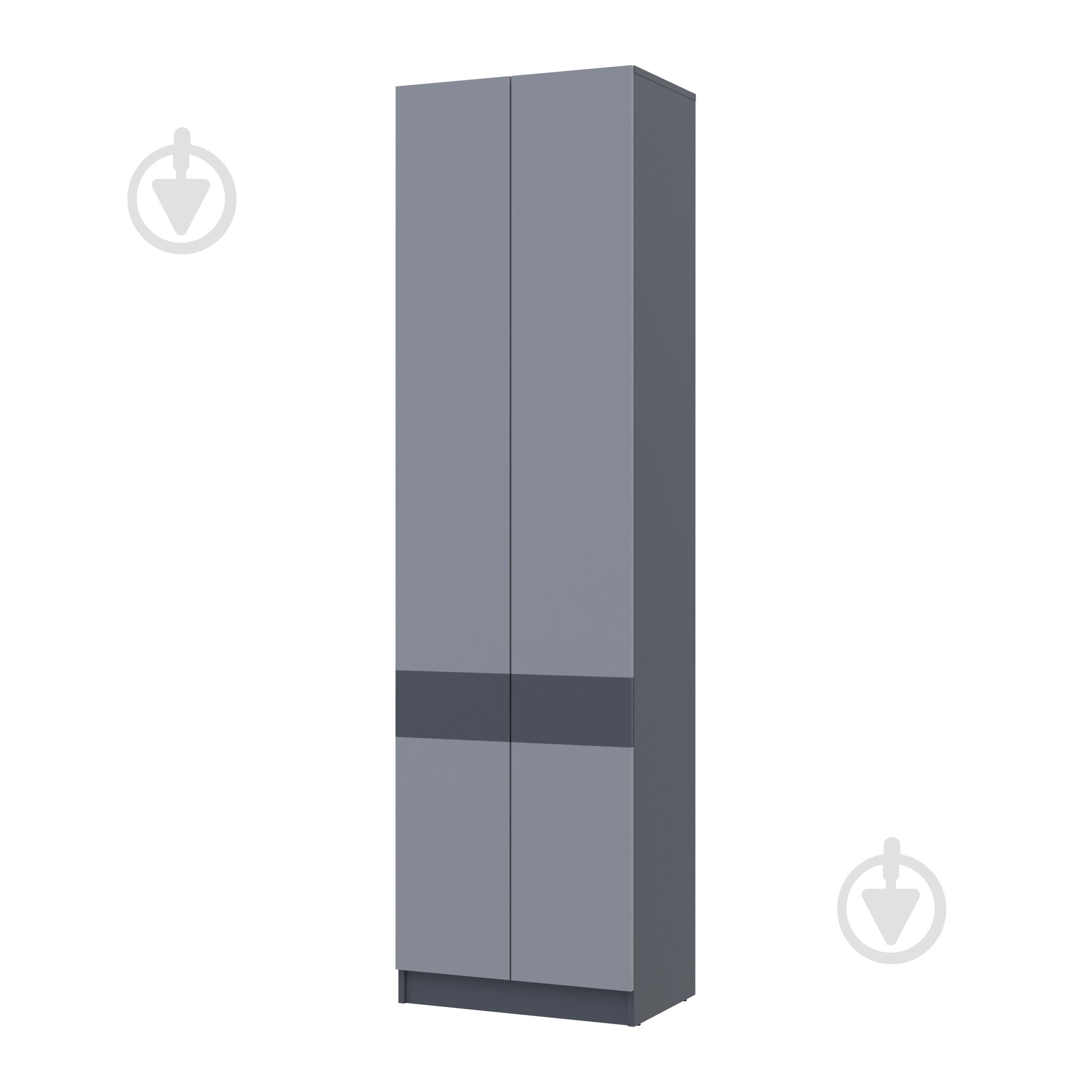 Шафа гардеробна Doros Сола 2ДСП 2150х600х400 мм графіт / графіт - фото 1 Шафа гардеробна Doros Сола 2ДСП 2150х600х400 мм графіт / графіт - фото 1