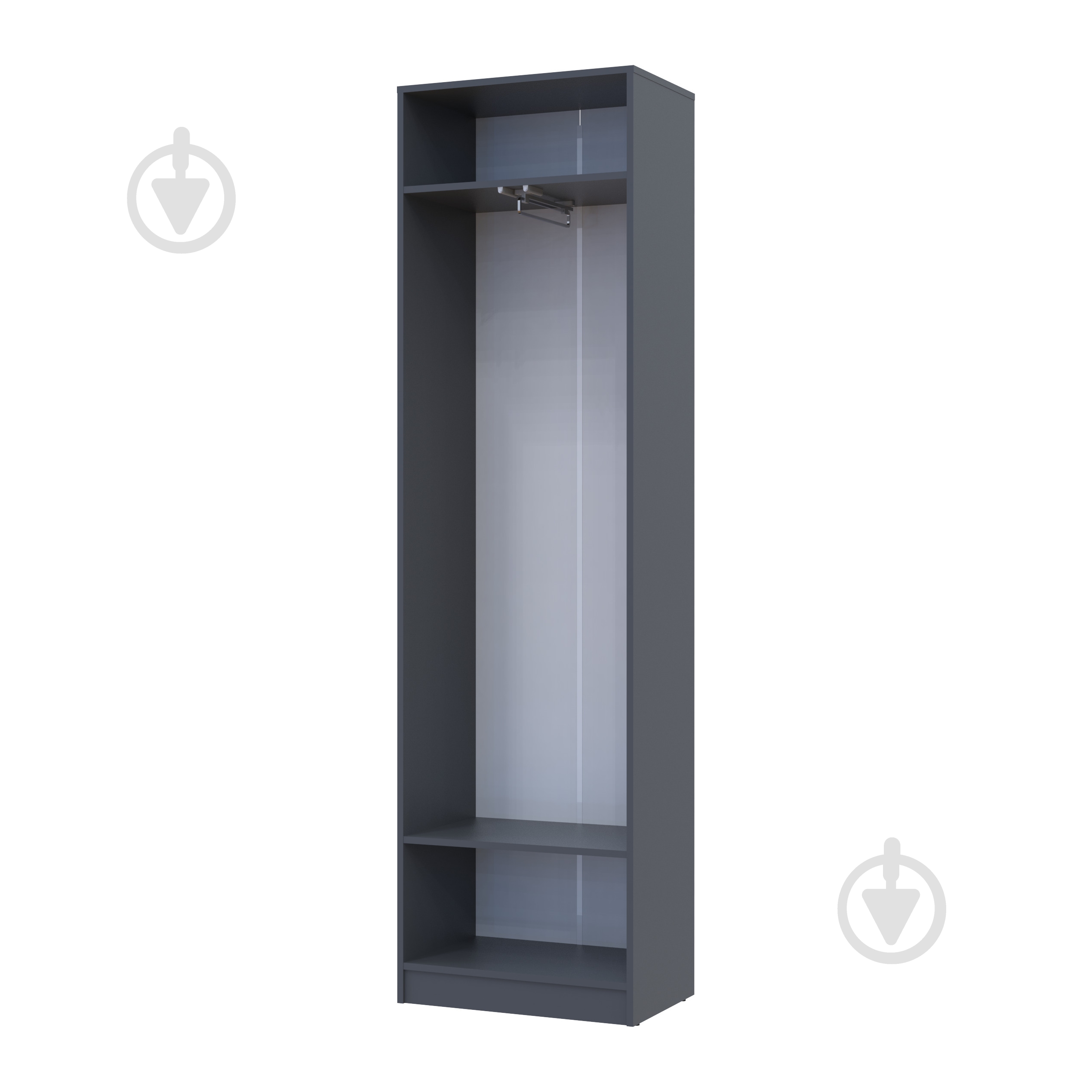Шафа гардеробна Doros Сола 2ДСП 2150х600х400 мм графіт / графіт - фото 3 Шафа гардеробна Doros Сола 2ДСП 2150х600х400 мм графіт / графіт - фото 3