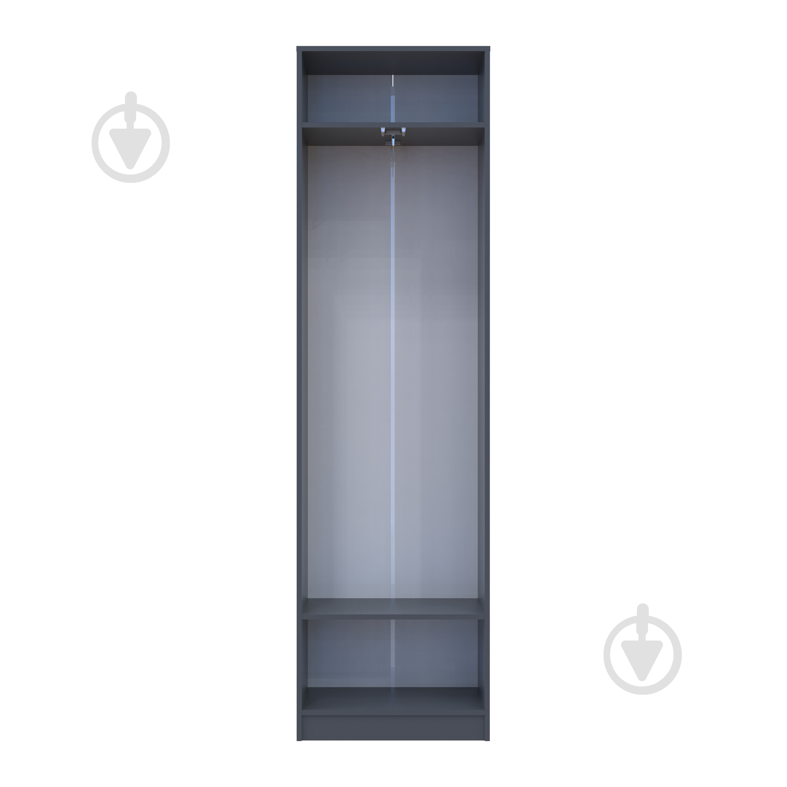 Шафа гардеробна Doros Сола 2ДСП 2150х600х400 мм графіт / графіт - фото 6 Шафа гардеробна Doros Сола 2ДСП 2150х600х400 мм графіт / графіт - фото 6