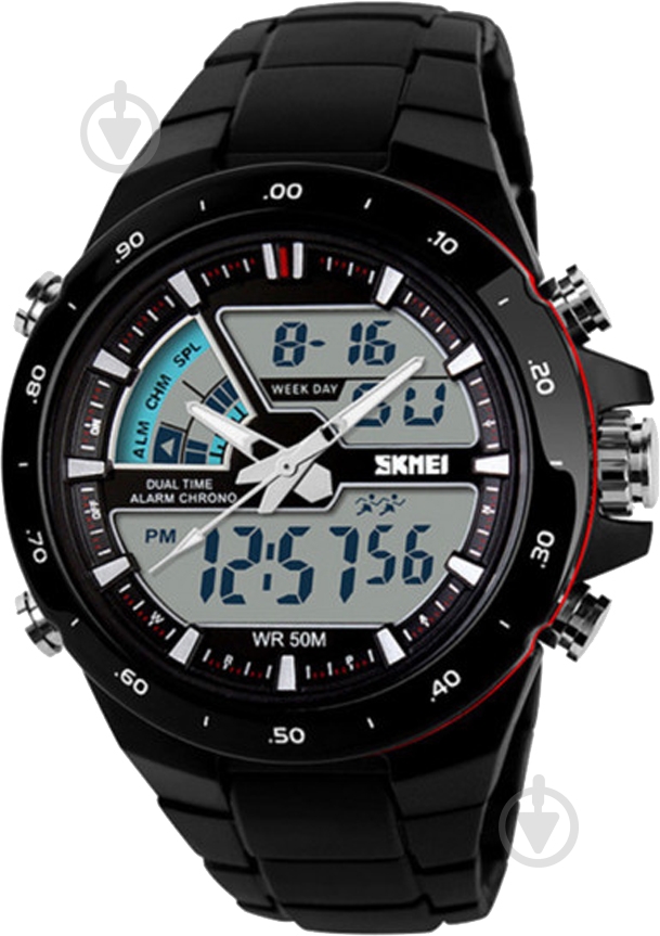 Наручний годинник Skmei 1016 black/red (1016BOXBKRD) - фото 1