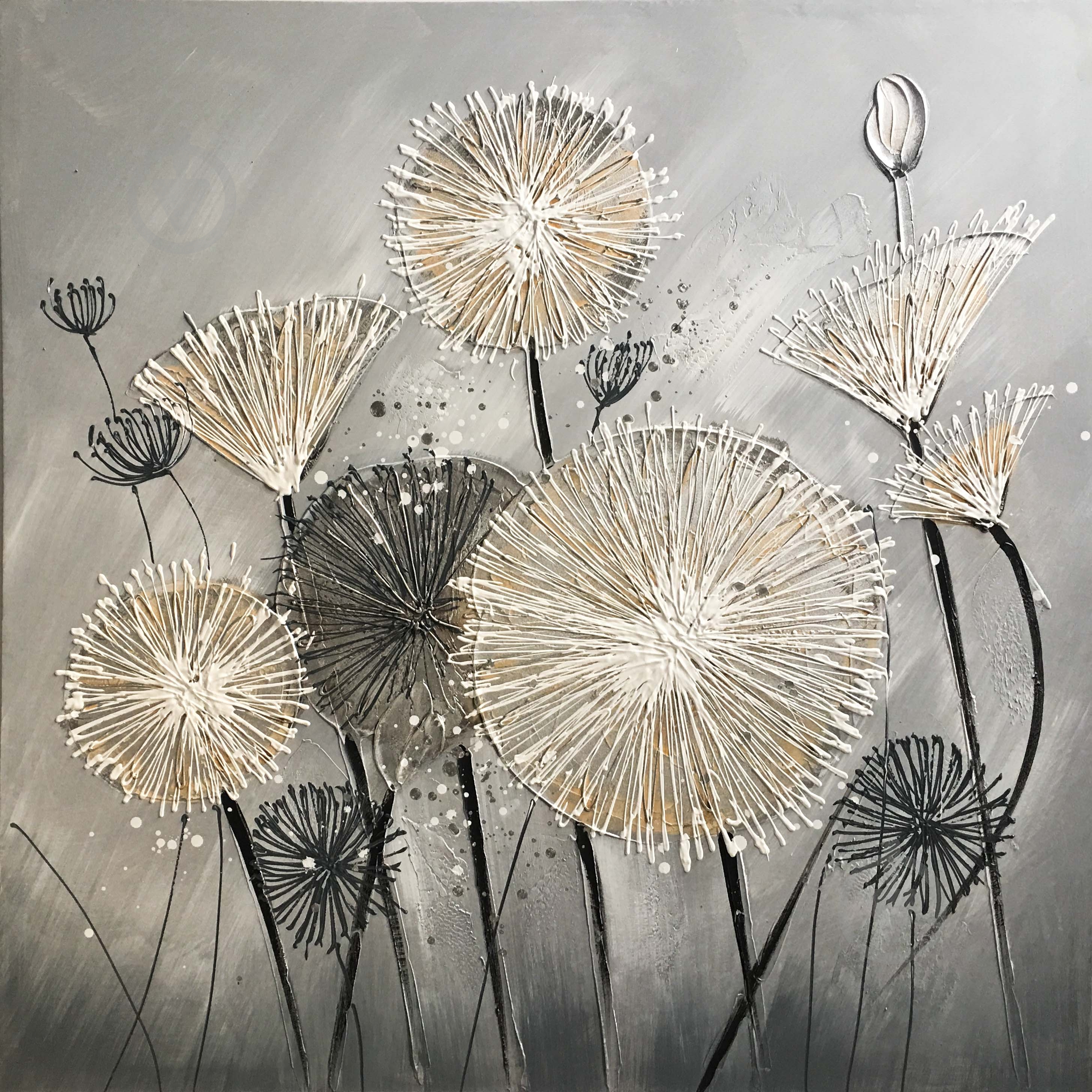 Картина Кульбаба рельєфний малюнок 100x100 см Sensio - фото 1