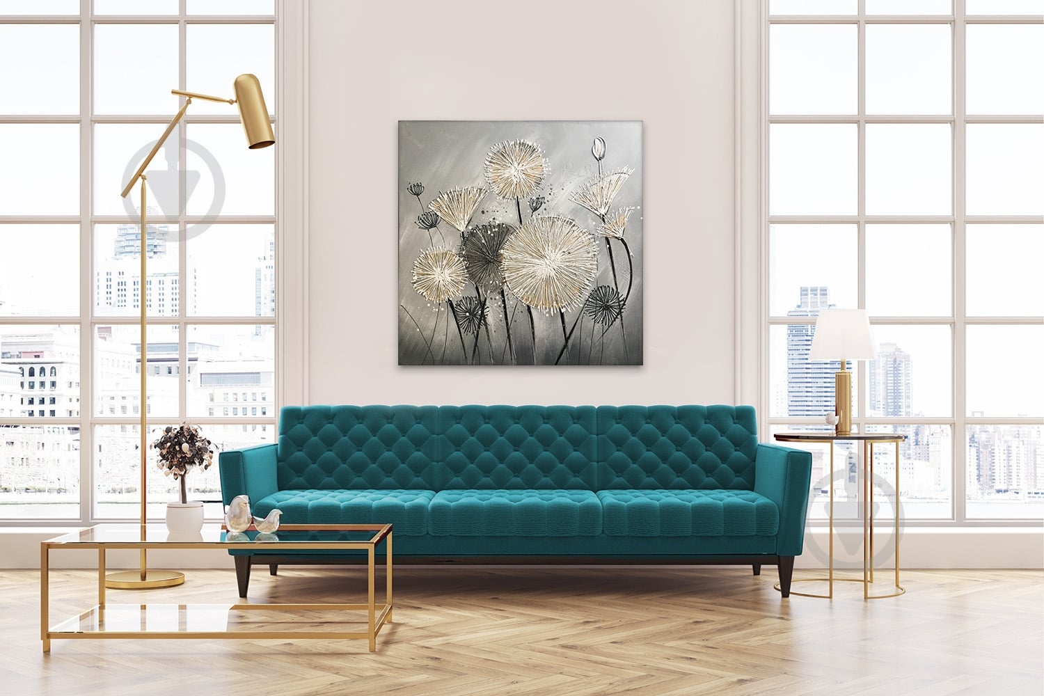 Картина Кульбаба рельєфний малюнок 100x100 см Sensio - фото 2