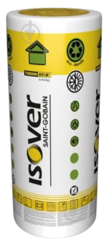 Мінеральна вата Isover ЕКО 1х100х1200х8000 мм 100 мм 9,6 кв.м - фото 1 Мінеральна вата Isover ЕКО 1х100х1200х8000 мм 100 мм 9,6 кв.м - фото 1
