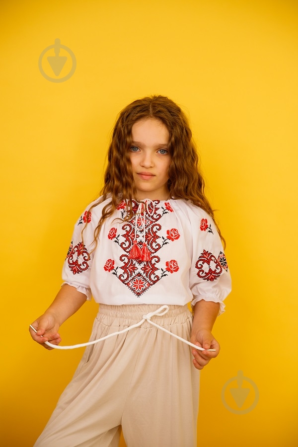 Вышиванка детская Galychanka Маричка р.152 белый с голубым Gb-103 - фото 2 Вышиванка детская Galychanka Маричка р.152 белый с голубым Gb-103 - фото 2