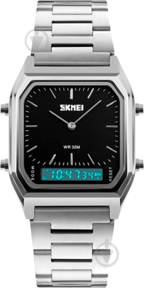 Наручний годинник Skmei 1220 silver/black (1220BOXSIBK) - фото 1