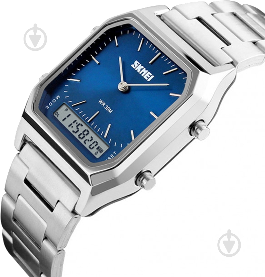 Наручные часы Skmei 1220 silver/blue (1220BOXSIBL) - фото 2