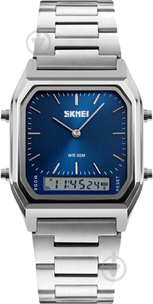 Наручные часы Skmei 1220 silver/blue (1220BOXSIBL) - фото 1