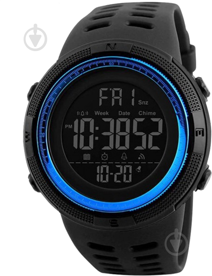 Наручные часы Skmei 1255 black/blue (1255BOXBL) - фото 1