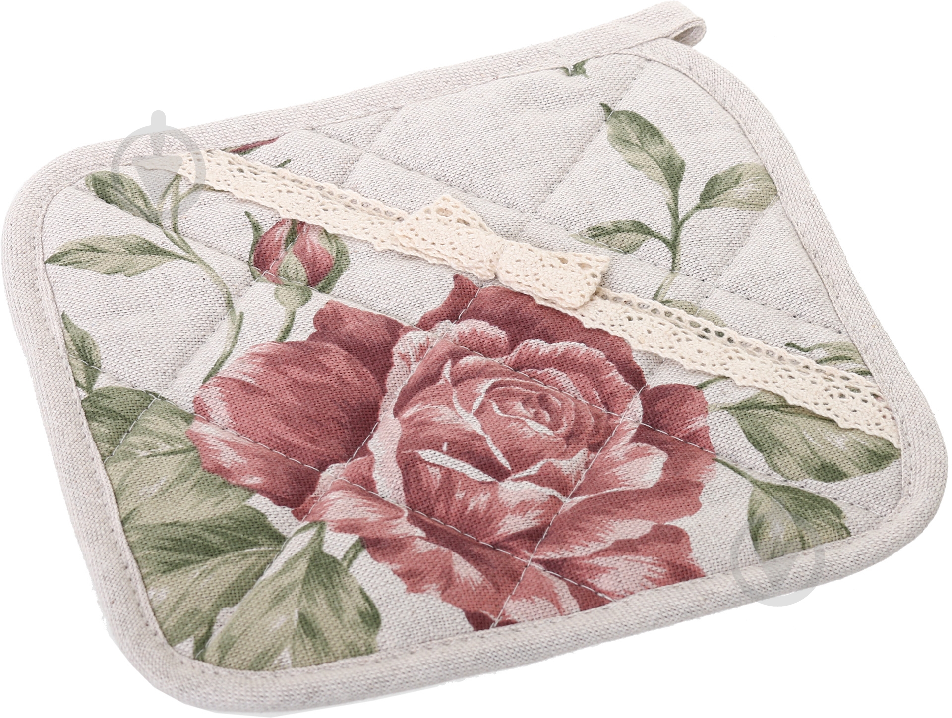 Прихватка large pink Rose 20x20 см 20x20 см бежевый Прованс - фото 2 Прихватка large pink Rose 20x20 см 20x20 см бежевый Прованс - фото 2