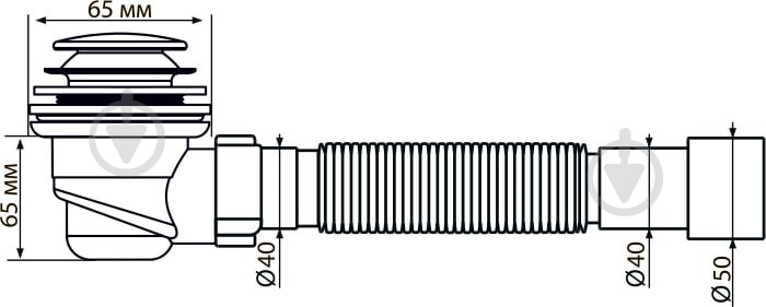 Сифон для поддона ScandiSPA для душевых кабин и низких поддонов Click Clack h65/d65 - фото 5