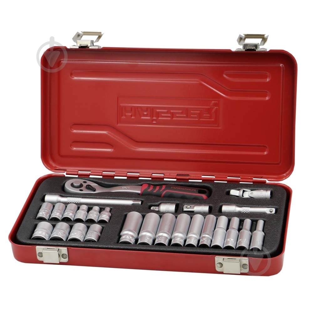 Набір головок 1/4' 26 одиниць металевий кейс Haisser 3/8"(F)×1/4"(M)1/4"(F)×3/8"(M) 26 шт. 117780 - фото 1 Набір головок 1/4' 26 одиниць металевий кейс Haisser 3/8"(F)×1/4"(M)1/4"(F)×3/8"(M) 26 шт. 117780 - фото 1