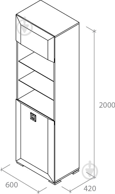 Витрина Karat KRWHW1D-600 белый глянец - фото 3 Витрина Karat KRWHW1D-600 белый глянец - фото 3