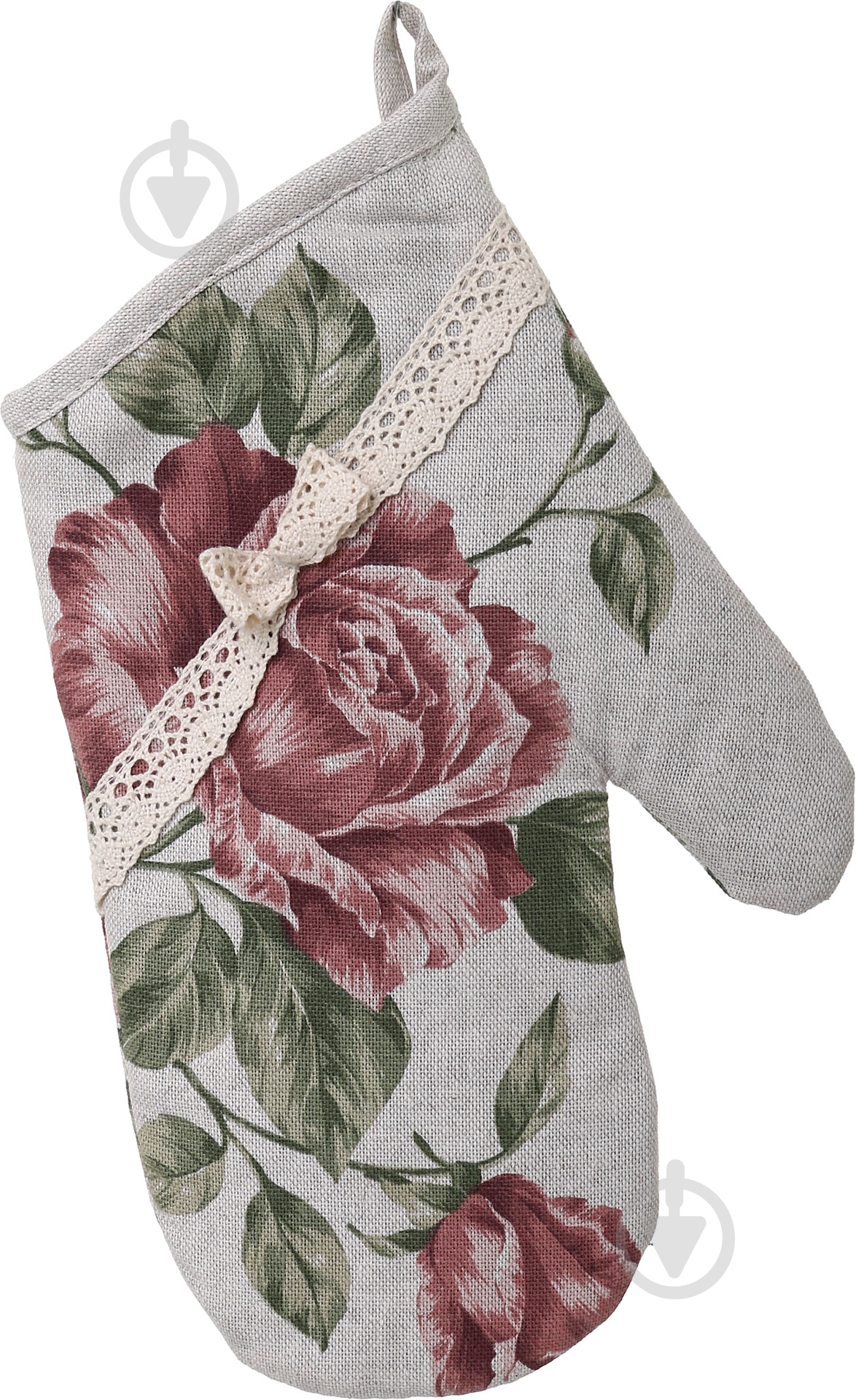 Прихватка-варежка large pink Rose 15x26 см бежевый Прованс - фото 1
