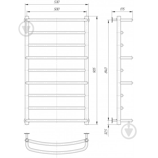 Рушникосушарка Elna Каскад 905х530х175 - фото 2