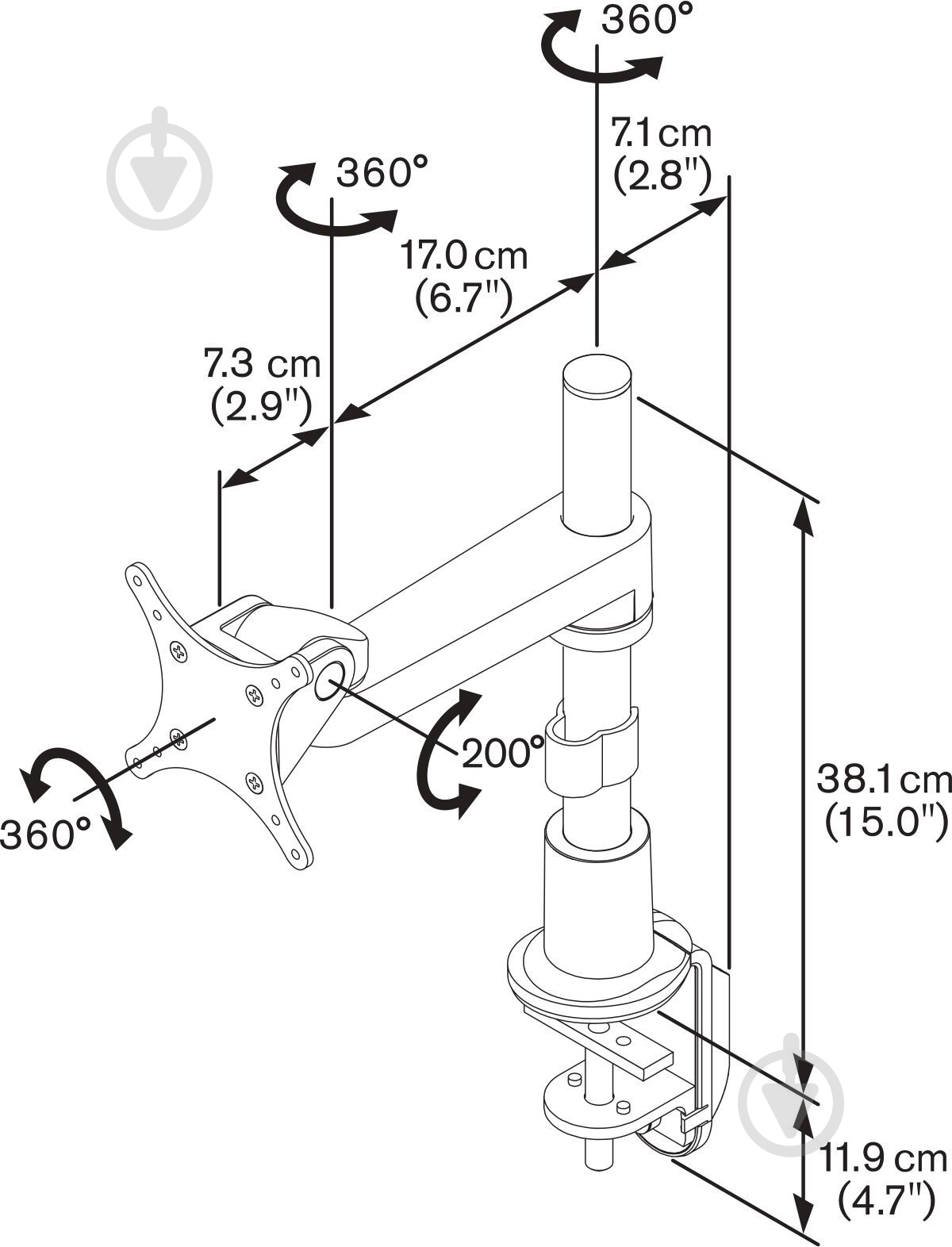 Крепление для телевизора Vogels PFD 8522 Monitor Mount Static поворотно-наклонные 10"-29" серебряный - фото 6 Крепление для телевизора Vogels PFD 8522 Monitor Mount Static поворотно-наклонные 10"-29" серебряный - фото 6