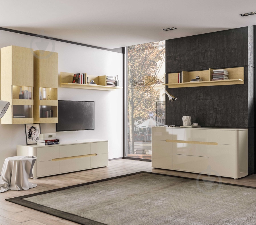 Буфет Aqua Rodos Hoffner HOFBUF2D3S 1830х890х420 мм бежевый глянец (АР0002307) - фото 2