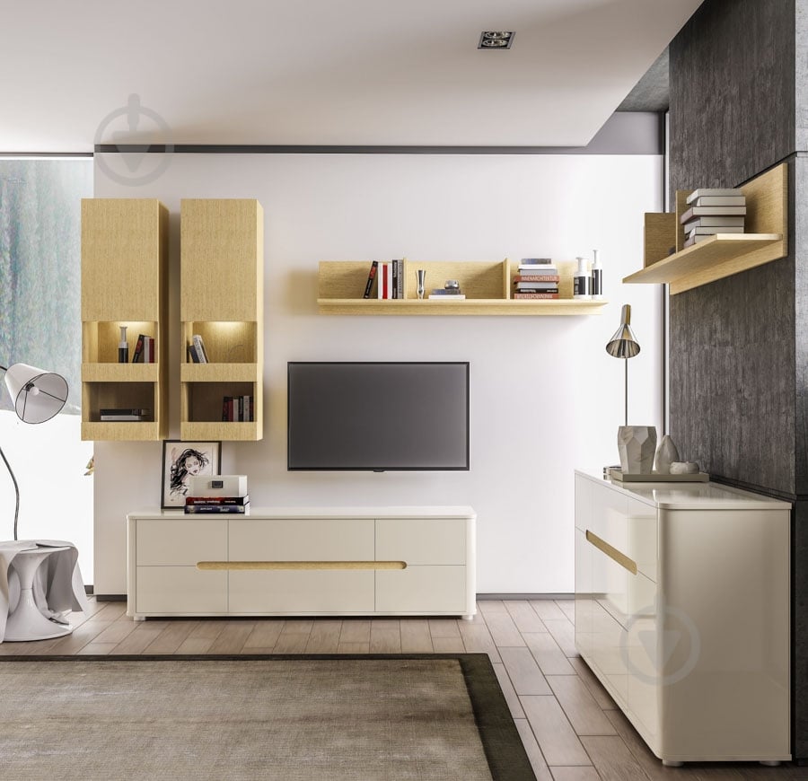 Буфет Aqua Rodos Hoffner HOFBUF2D3S 1830х890х420 мм бежевый глянец (АР0002307) - фото 3