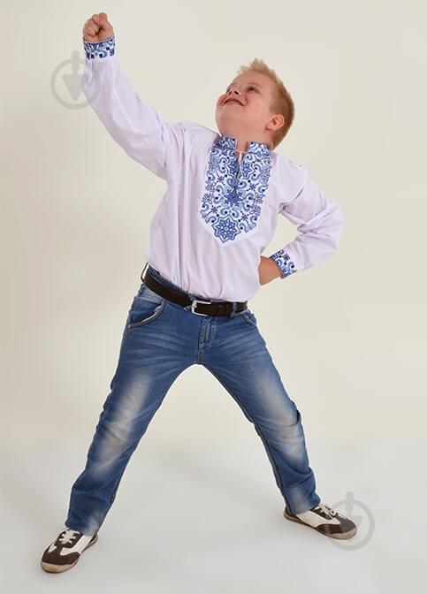 Вышиванка для мальчиков Galychanka Подполковник р.116 белый с синим Bsh-42ls - фото 1 Вышиванка для мальчиков Galychanka Подполковник р.116 белый с синим Bsh-42ls - фото 1