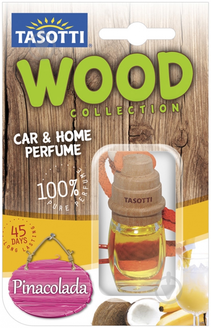 Ароматизатор підвісний  Tasotti Wood піна колада - фото 1