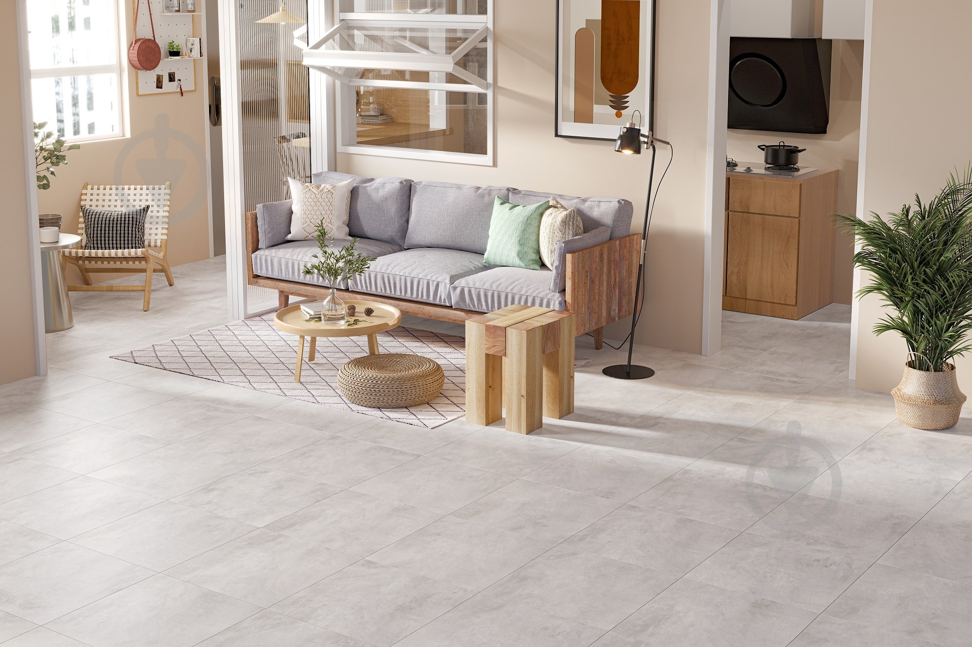 Плитка Allore Group Aura light grey F P NR Mat 47x47 см - фото 4