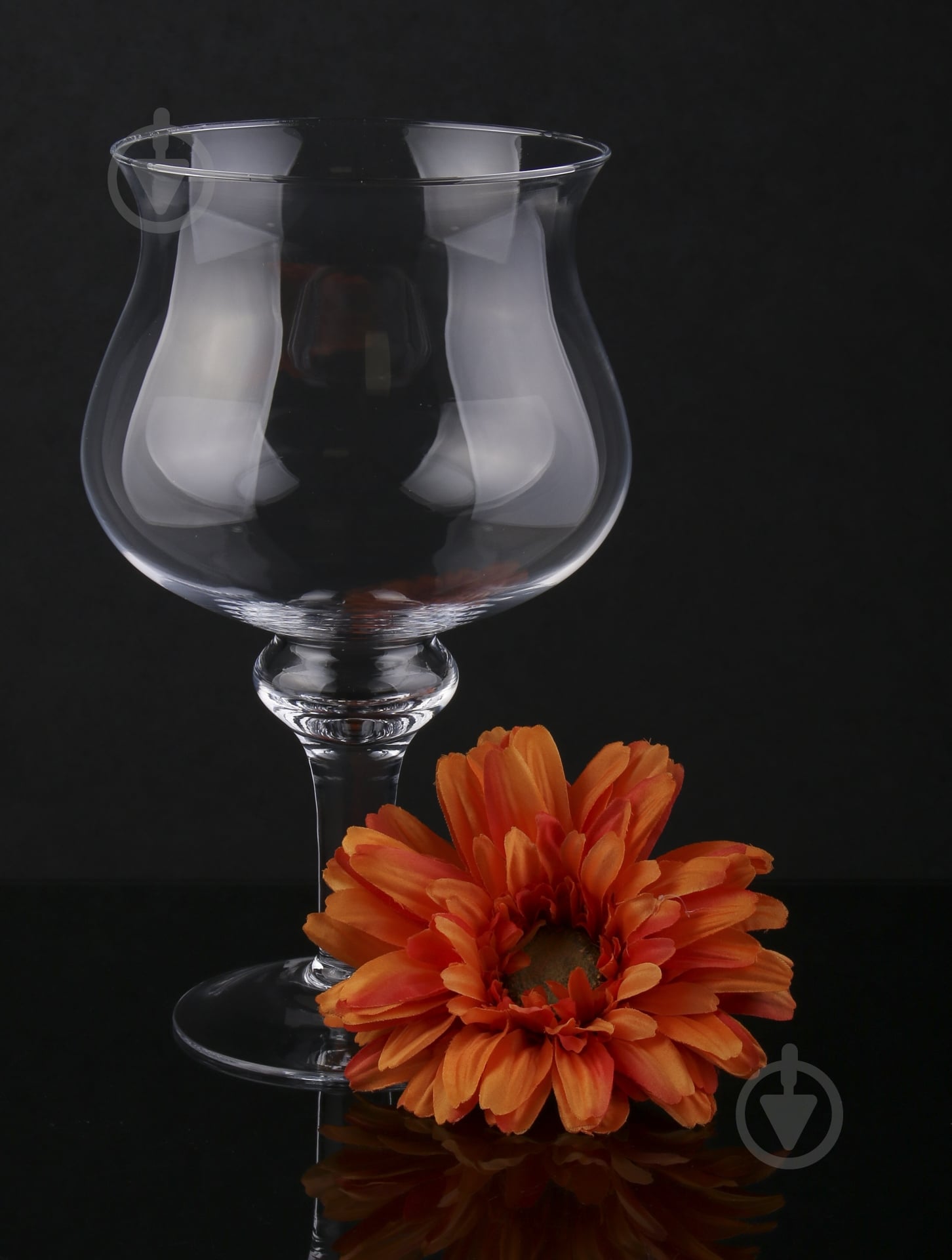 Ваза стеклянная Бокал 29,5 см прозрачная - фото 2