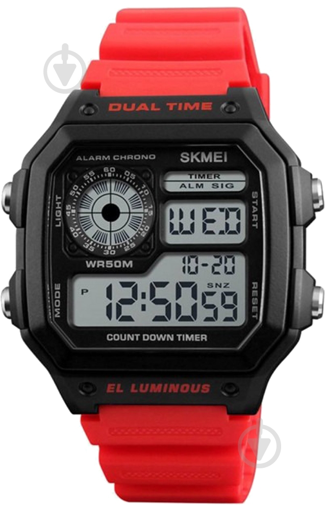 Наручные часы Skmei 1299 black/red (1299BOXRD) - фото 1 Наручные часы Skmei 1299 black/red (1299BOXRD) - фото 1