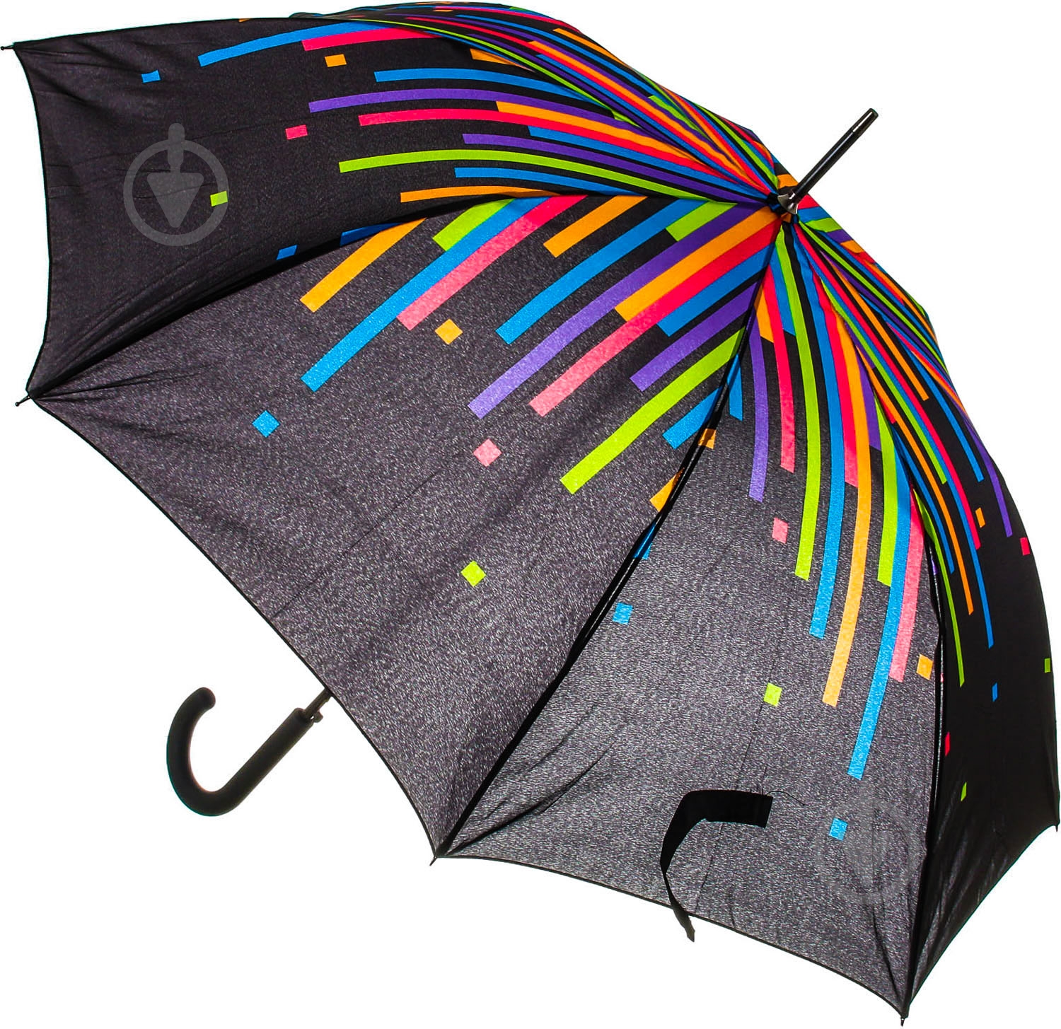 Зонт-трость Sensio Rainbow Top 21008 черный с рисунком - фото 1 Зонт-трость Sensio Rainbow Top 21008 черный с рисунком - фото 1