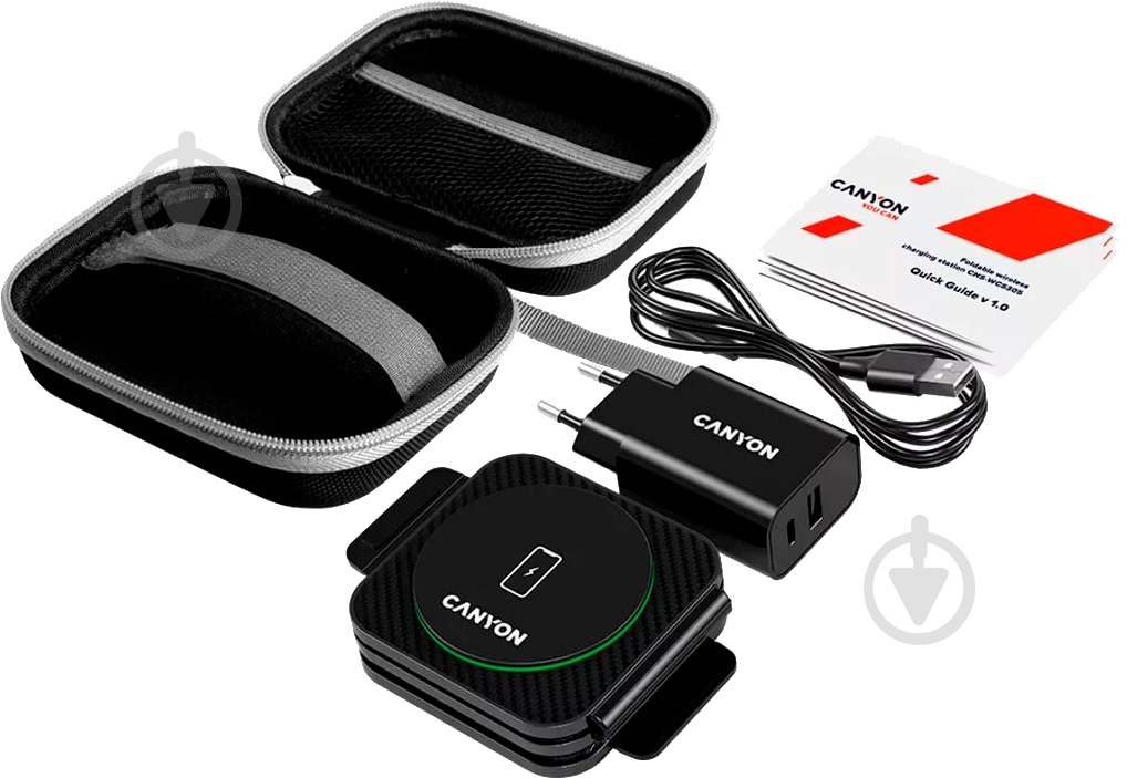 Бездротовий зарядний пристрій Canyon WS-305 3 в 1 QI Black (CNS-WCS305B) - фото 8